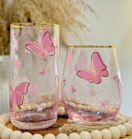 Butterfly Glass Cups