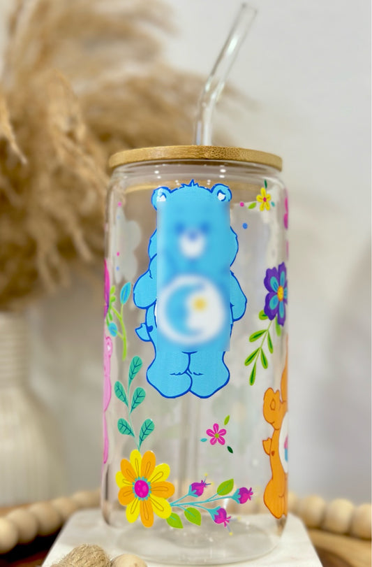 Colorful Bears Glass Cup